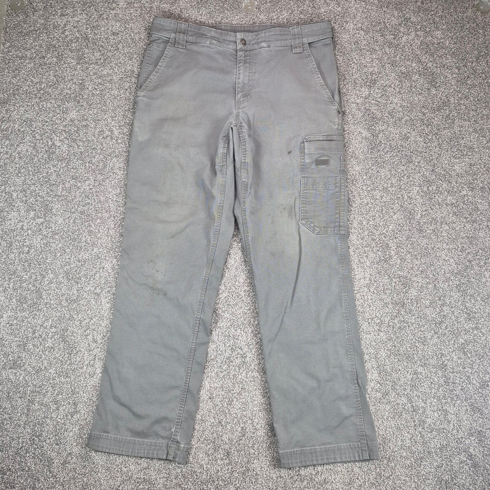 Duluth Trading CoolMax Flex Firehose Pants Mens 34x32 Gray Standard Fit Work